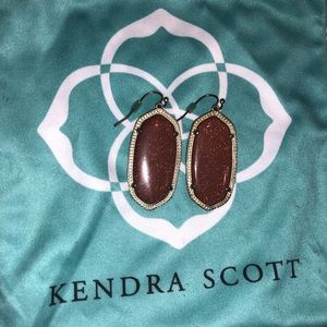 Kendra Scott brown druzy gold earrings